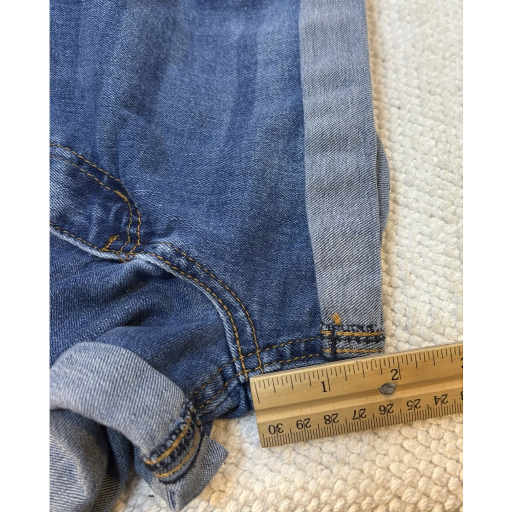 Almost Famous Teen Women’s Denim Shorts Size 5 Mid Rise Cuffed Blue Jean Beach - Picture 8 of 11
